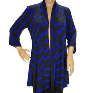 Joseph Ribkoff Black and Blue Striped Cardigan
